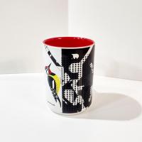 Charley Harper Yellow Bellied Sapsucker Coffee Tea Mug, Woodpecker Graphic Mug