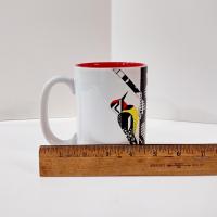 Charley Harper Yellow Bellied Sapsucker Coffee Tea Mug, Woodpecker Graphic Mug