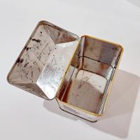 Vintage H. G. Saunders Ian Logan Hinged Lid Tin, House Shaped Storage Tin Box