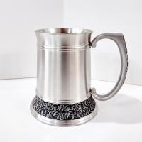 Vintage Royal Selangor Classic Expressions Pewter Tankard, 20 Ounce Pewter Mug Beer Stein with Scroll Detail