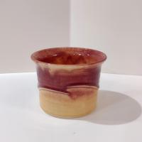 Vintage Ceramic Planter Pot, Brown and Tan Glaze Ceramic Small Pot