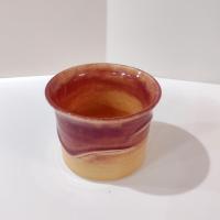 Vintage Ceramic Planter Pot, Brown and Tan Glaze Ceramic Small Pot