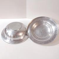 Vintage Hammered Aluminum Covered Serving Dish Bowl, Hand Wrought Silverlook 557