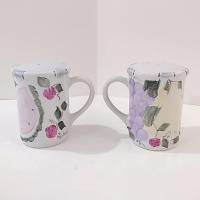 Vintage Fruit Motif Large Salt and Pepper Shaker Set, Shakers with Handles