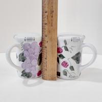 Vintage Fruit Motif Large Salt and Pepper Shaker Set, Shakers with Handles