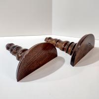 Vintage Wooden Spindle Wall Shelves, Set of Two, Dark Brown Decorative Display Shelves