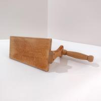 Wooden Shot Glass Holder Server with Six Etched Multi Colored Shot Glasses