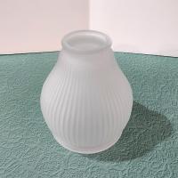 Vintage Ribbed White Satin Glass Lamp Shade, Replacement Light Shade