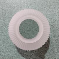 Vintage Ribbed White Satin Glass Lamp Shade, Replacement Light Shade