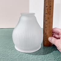 Vintage Ribbed White Satin Glass Lamp Shade, Replacement Light Shade