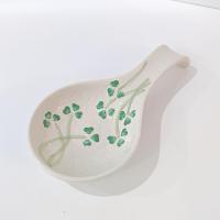 Vintage Shamrock Ceramic Spoon Rest, Irish Kitchen Decor