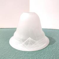 Vintage White Swirl Milk Glass Lamp Light Shade, Bell Shaped Replacement Pendant Shade