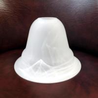 Vintage White Swirl Milk Glass Lamp Light Shade, Bell Shaped Replacement Pendant Shade