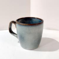 Vintage Snowman and Cardinal Holiday Ceramic Coffee Tea Mug, Studio Pottery Hand Crafted Mug