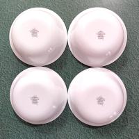 Corelle South Beach Cereal Salad Bowls, Set of Four, White Bowls with Turquoise Teal Blue Rims