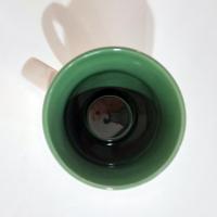 Vintage Spode Christmas Tree Latte Mug with Original Box, Green Interior and Raised Design, 1938 - Current Backstamp