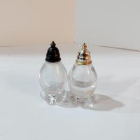 Vintage Imperial Glass Candlewick Salt and Pepper Shaker Set with Metal Lids, Small Glass Salt and Pepper Shakers