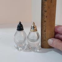 Vintage Imperial Glass Candlewick Salt and Pepper Shaker Set with Metal Lids, Small Glass Salt and Pepper Shakers