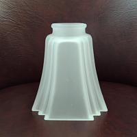 Vintage Art Deco Style Four Sided Frosted Glass Lamp Light Shade, Tulip Shaped Replacement Shade