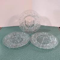 Vintage Anchor Hocking Stars and Bars Luncheon Plates, Set of Three