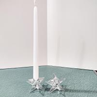 Vintage 9 Pointed Star Crystal Candlestick Holders, Set of 2, Taper Candle Holders