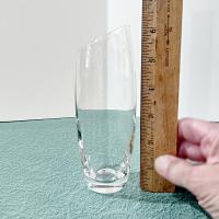 Vintage Stemless Champagne Flutes, Set of 4, Clear Glass Bud Vases