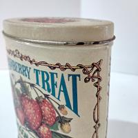 Vintage Strawberry Treats Richardson and Robbins Oval Storage Tin, Bristol Ware Retro Collectible Tin Container