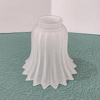 Vintage Star Pleated Bell Shaped Frosted Glass Lamp Light Shade, Quoizel Replacement Shade