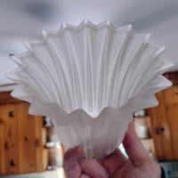 Vintage Star Pleated Bell Shaped Frosted Glass Lamp Light Shade, Quoizel Replacement Shade
