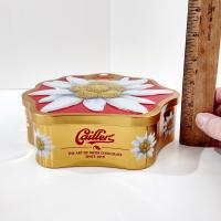 Vintage Daisy Flower Shaped Metal Tin Storage Container, Floral Gift Tin