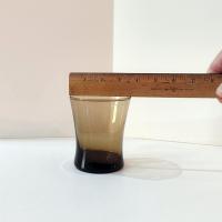Anchor Hocking Linden Mocha Smoky Brown Short Flat Tumblers, Set of Four, Vintage Rocks Whiskey Glasses