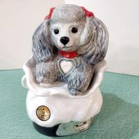 Vintage 1973 Jim Beam Tiffiny Poodle Collector Ceramic Bottle, National Association of Jim Beam Bottle & Specialties Clubs