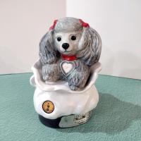Vintage 1973 Jim Beam Tiffiny Poodle Collector Ceramic Bottle, National Association of Jim Beam Bottle & Specialties Clubs