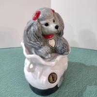 Vintage 1973 Jim Beam Tiffiny Poodle Collector Ceramic Bottle, National Association of Jim Beam Bottle & Specialties Clubs