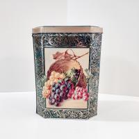 Vintage Natco Fruit Apples Grapes Basket Storage Tin, Original Double Chocolate Chip Cookies Tin Container