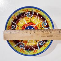 Vintage Spanish Ceramic Hand Painted Bowl, Floral Candy Nut Bowl, Small Serving Dish