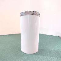 Vintage Kaiser West Germany Tivoli Art Deco Vase, White Vase with Floral Hand Painted Design