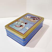 Vintage Tootsie Roll Blue Moonface Making the World Sweeter Tin Box, Retro Rectangular Metal Storage Container