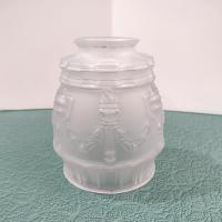 Vintage Classical Urn Torch and Drape Frosted Shades, Set of Two