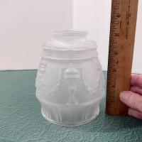 Vintage Classical Urn Torch and Drape Frosted Shades, Set of Two