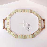 Vintage Hand Painted Tracy Porter The Artesian Road Ceramic Serving Tray Platter, Peacock Floral Design