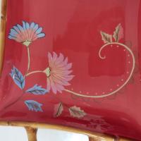 Vintage Hand Painted Tracy Porter The Artesian Road Ceramic Serving Tray Platter, Peacock Floral Design