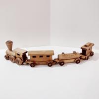 Vintage Wooden Train Rolling Child's Push Toy, Clip Clop Lapps Toys Handcrafted Amish Toy
