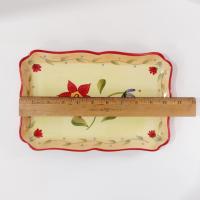 Vintage Pfaltzgraff Napoli Ceramic Tray, Everything Tray, Floral Hand Painted Ceramic Tray