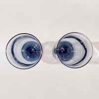 Vintage Libbey Dusky Blue Wine Glasses, Set of Two