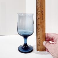 Vintage Libbey Dusky Blue Wine Glasses, Set of Two