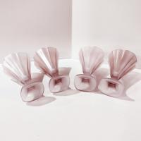 Vintage Luminarc France Frosted Pink Glass Parfait Sundae Dessert Glasses, Set of Four, Tulip Shaped Pastel Pink Glassware