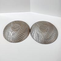 Vintage Turkish Art Glass Serving Bowl, Reverse Painted Peacock Swirl Design
