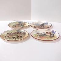 Vintage Williams Sonoma Tuscan Villa Oval Appetizer Plates, Set of Four