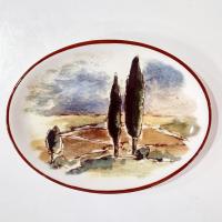 Vintage Williams Sonoma Tuscan Villa Oval Appetizer Plates, Set of Four